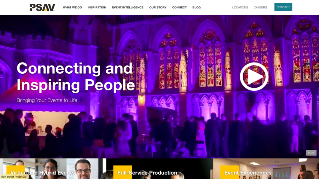 PSAV homepage hero banner video